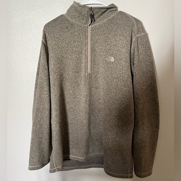 The North Face Other - The North Face Men's Heavy Fleece Taupe Half zip Sweater Large